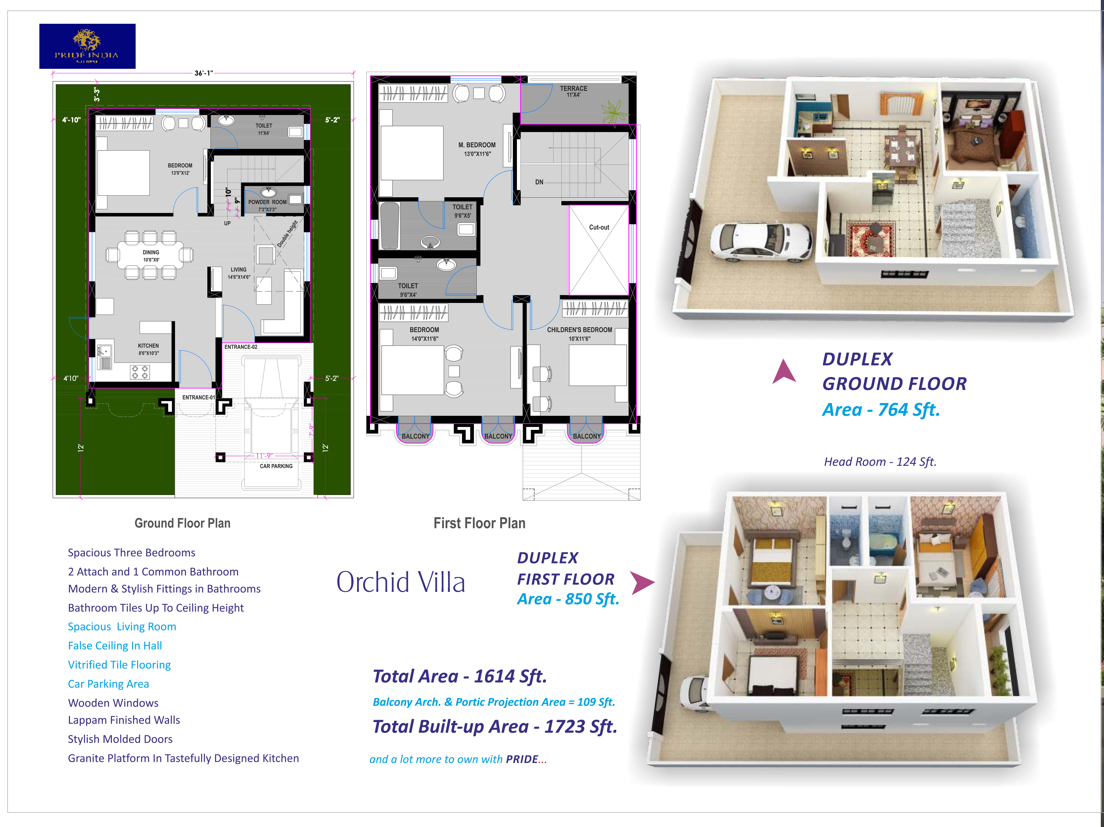 Floor Plan - Orchid Duplex 200